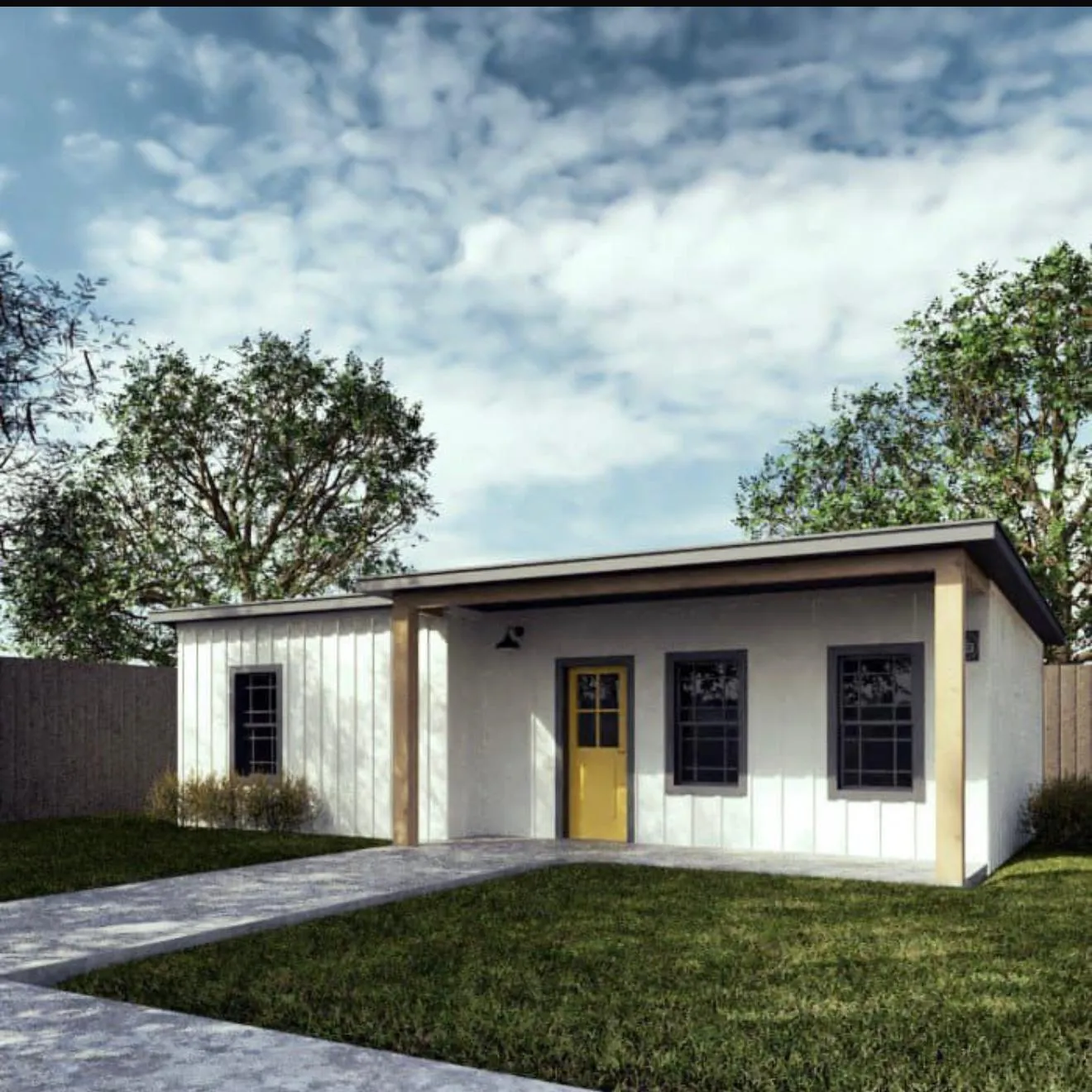 Modern ADU accessory dwelling unit in Orlando Florida backyard